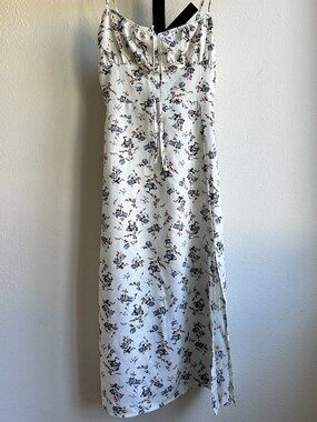 Floral Ruched Bust Midi Slip Dress